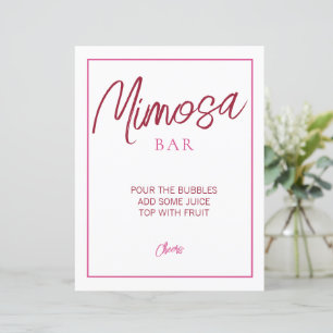 Panneau de la barre Mimosa rose et rouge