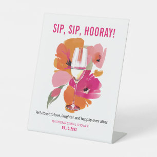 Panneau de la barre Vin Floral Verre Sip Sip Hoora