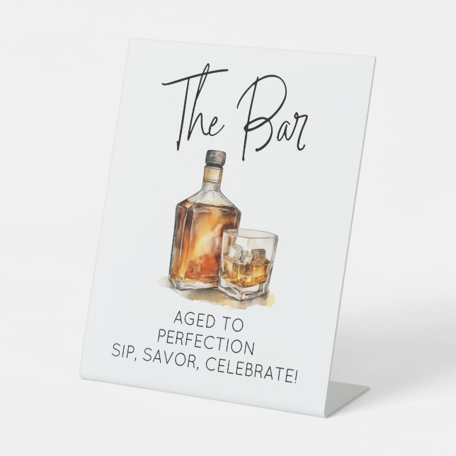 Panneau de la barre Whiskey personnalisé - âge à l (Recto)
