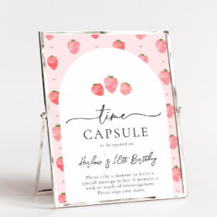 Panneau de la capsule de temps fraise