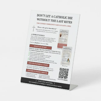 Panneau de la carte d'urgence catholique