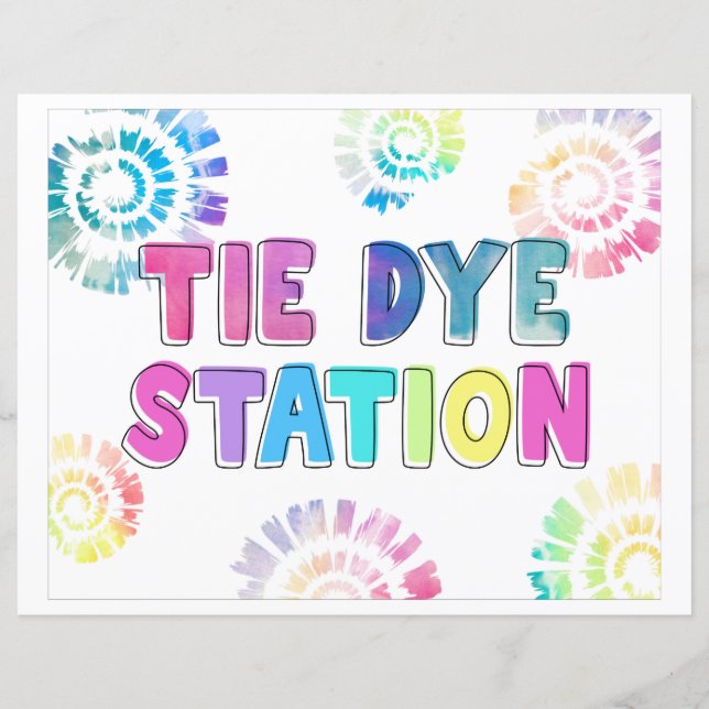 Panneau de la gare de Tie Dye | Signes de fête art (Devant)