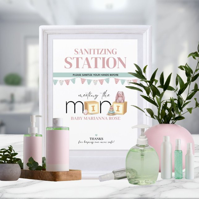 Panneau de la mini-station de désinfection rose (Créateur téléchargé)