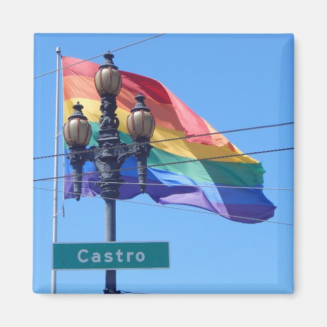 Panneau de la rue Castro Arc-en-ciel Aimant du dra (Devant)