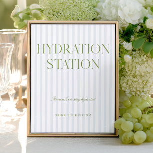 Panneau de la station d'hydratation à rayures vert