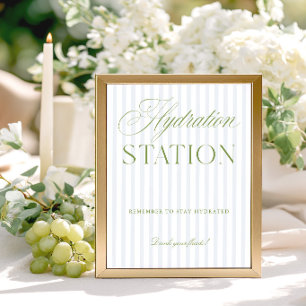 Panneau de la station d'hydratation de mariage ver