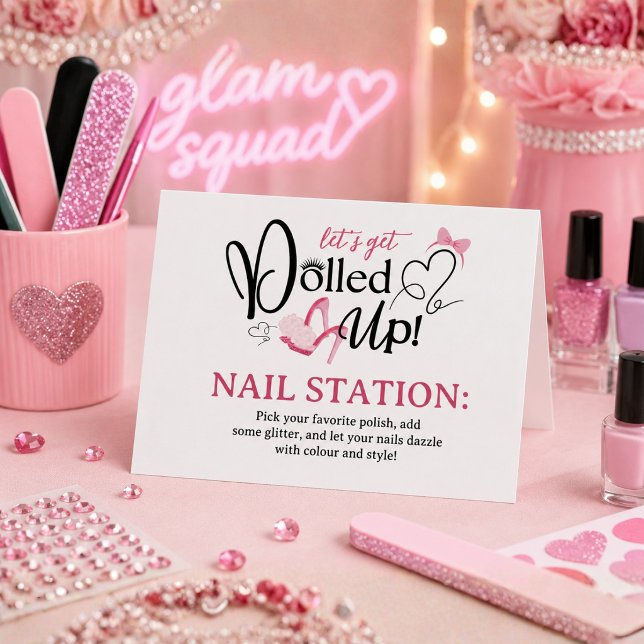 Panneau de la station d'ongles pliable pour fête d (Créateur téléchargé)