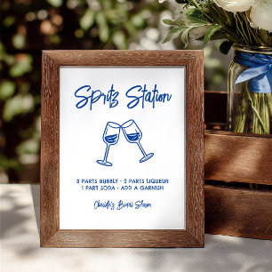 Panneau de la Station Spritz Dessinée à la Main po