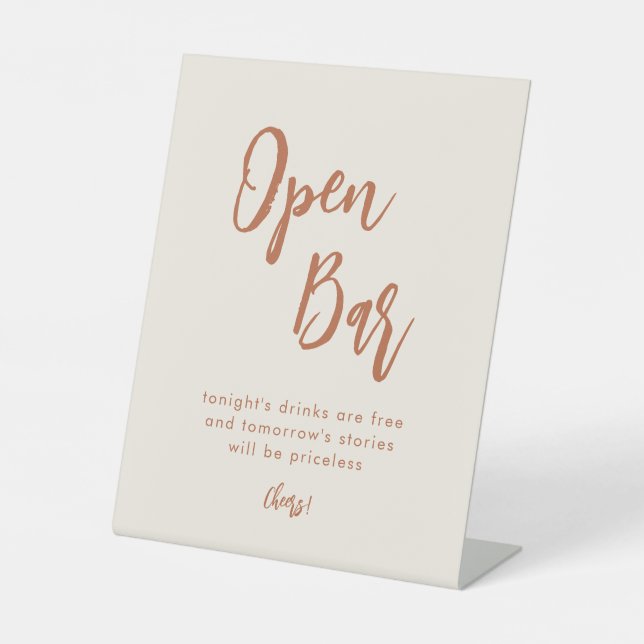 Panneau de la table Boho Desert Mariage Open Bar (Recto)