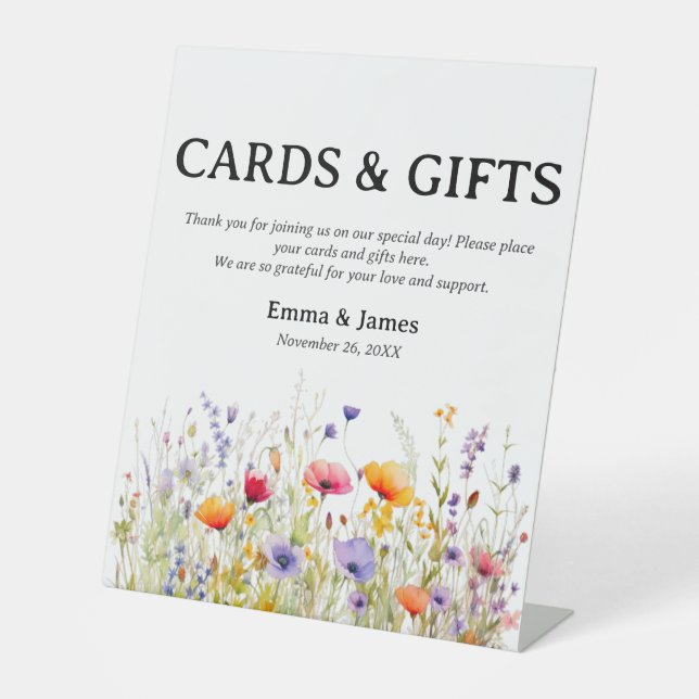 Panneau de la table cadeau et carte Mariage fleur  (Recto)