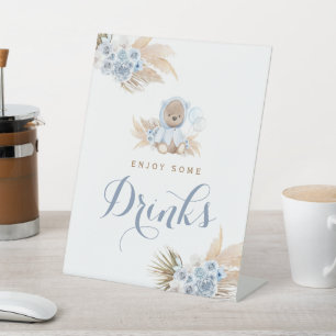 Panneau de la table de Baby shower de boisson Blue