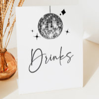 Panneau de la table des boissons Silver Disco