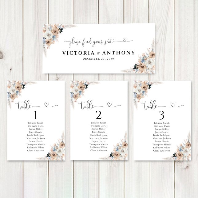 Panneau de la tête du Mariage floral Ivory and Blu (Créateur téléchargé)