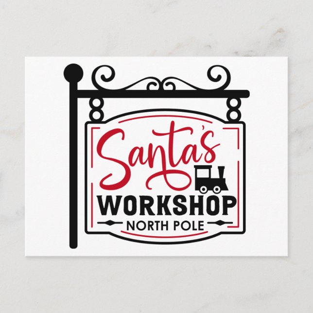 Panneau de l'atelier du Père Noël Carte de vœux de (Devant)