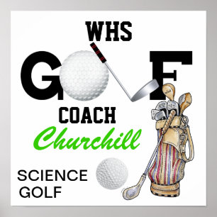 Panneau de l'entraîneur de golf - Poster de porte