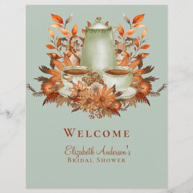 Panneau de l'événement Boho Terracotta Sage Tea Pa (Devant)