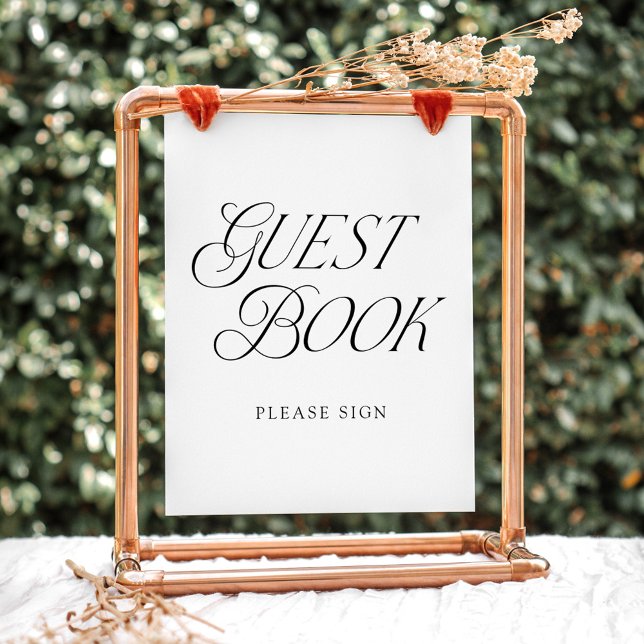 Panneau de livre d'or de mariage à la typographie  (Créateur téléchargé)