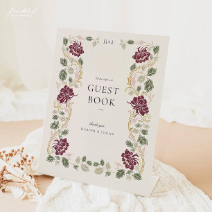 Panneau de livre d'or de mariage Art Nouveau Bourg