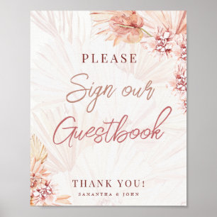Panneau de livre d'or de mariage Boho Engagement b