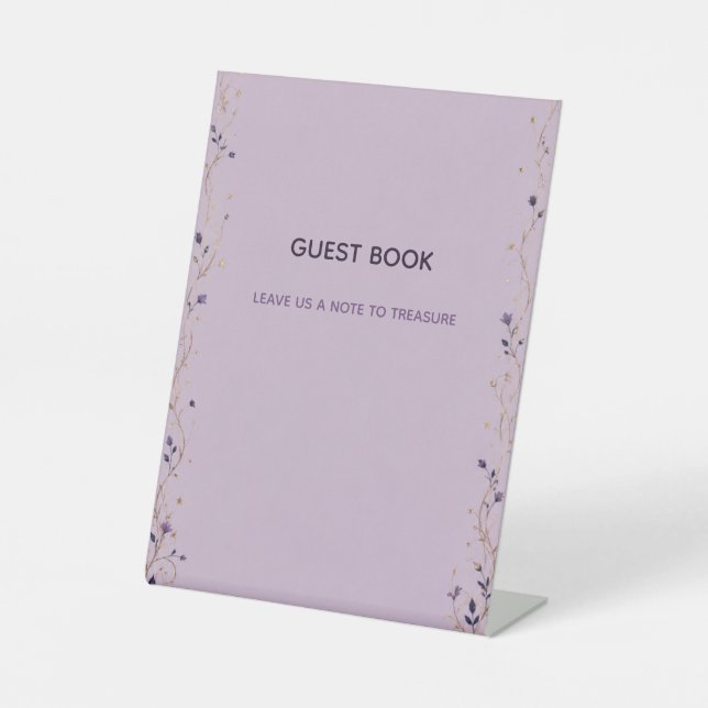Panneau de livre d'or de mariage céleste lilas mod (Recto)