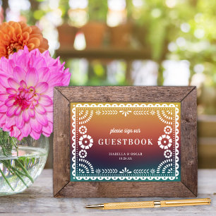 Panneau de livre d'or de mariage Chic Sunset Papel