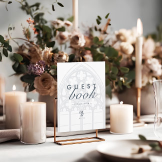 Panneau de livre d'or de mariage gothique classiqu