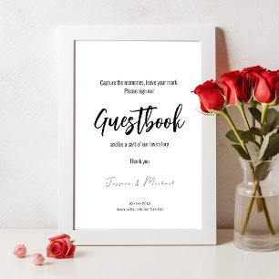 Panneau de livre d'or de mariage Minimaliste Éléga