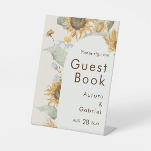 Panneau de livre d'or de mariage rustique beige to