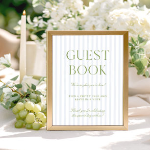 Panneau de livre d'or de mariage Vert Sauge et Ble