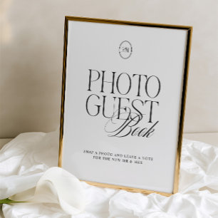 Panneau de livre d'or de photo élégant en noir et