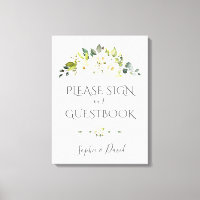 Panneau de livre d'or floral crème blanc charmant