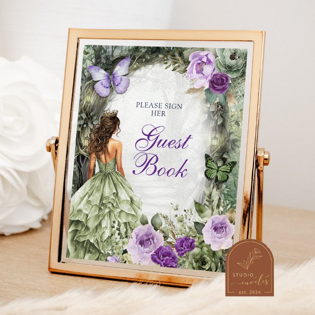 Panneau de livre d'or Purple Sage Enchanted Forest (Créateur téléchargé)