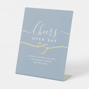 Panneau de mariage à bar ouvert Cheers – Bleu pous