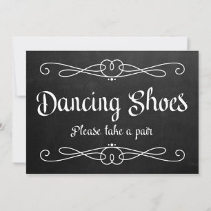 Panneau de mariage à craie "Chaussures de danse"