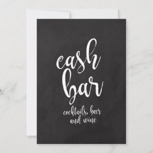 Panneau de mariage à la craie abordable Cash Bar