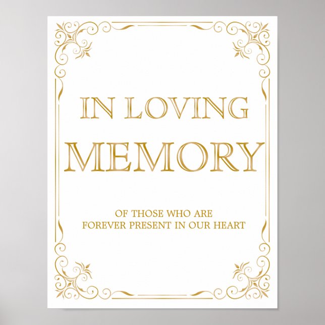 Panneau de mariage à la mémoire de | Art déco Gats (Devant)