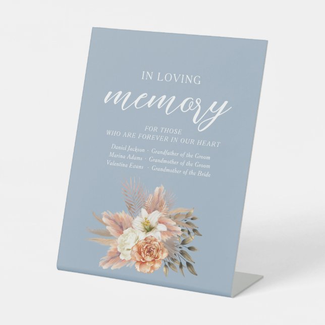 Panneau de mariage à la mémoire tendre Dusty Blue (Recto)