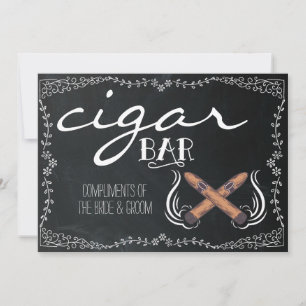 Panneau de mariage à l'ardoise Bar à cigares