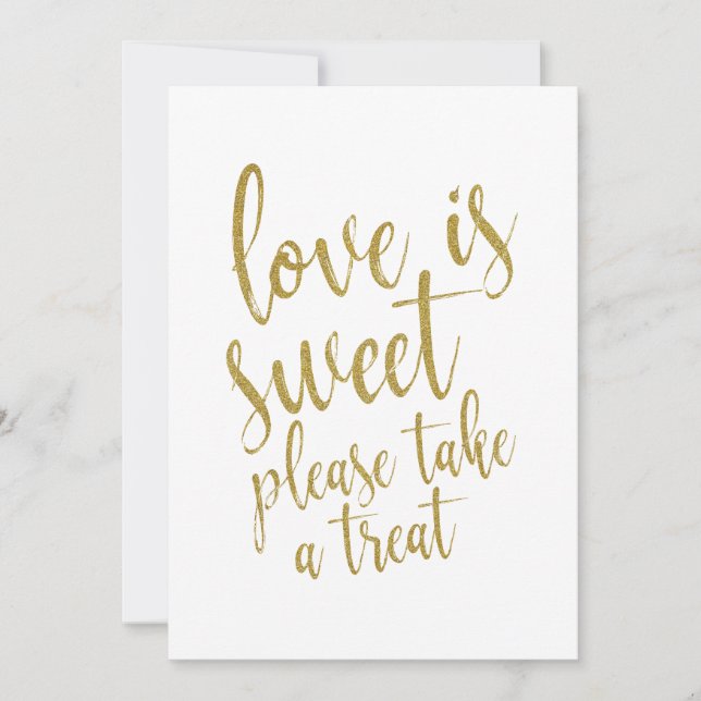 Panneau de mariage abordable en or scintillant Lov (Devant)