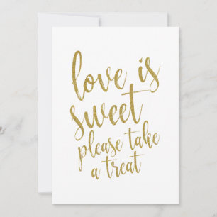 Panneau de mariage abordable en or scintillant Lov