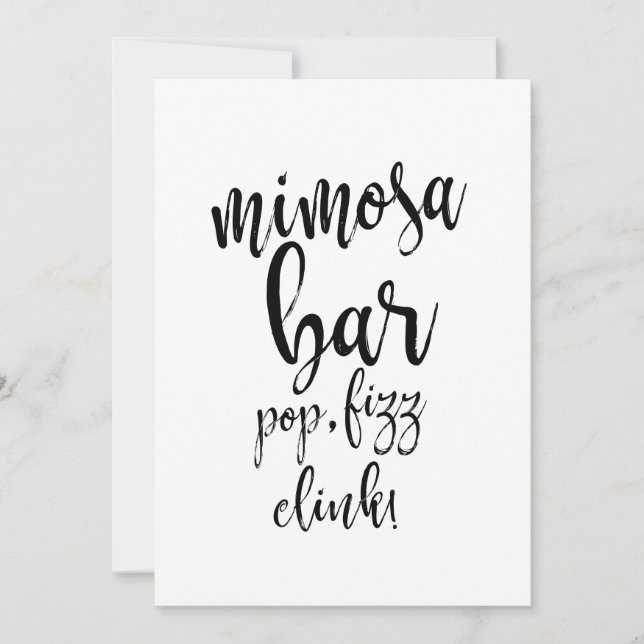 Panneau de mariage abordable noir et blanc Mimosa  (Devant)