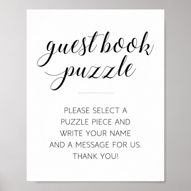 Panneau de mariage avec puzzle de livre d'or moder (Devant)