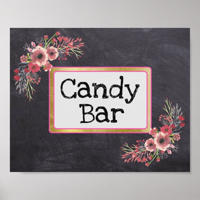 Panneau de mariage Candy Bar Tableau noir Look (Devant)