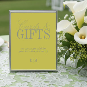 Panneau de mariage Cartes et Cadeaux Chartreuse Mo