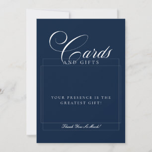 Panneau de mariage Cartes et Cadeaux Ivoire Bleu C