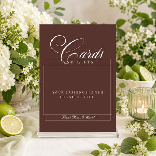 Panneau de mariage Cartes et Cadeaux Ivoire Brun C