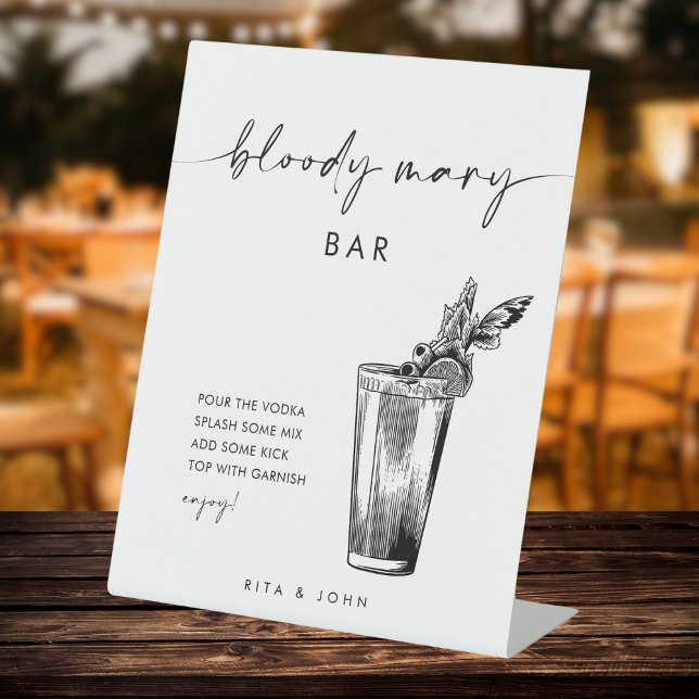 Panneau de mariage chic moderne pour bar à Bloody  (Créateur téléchargé)
