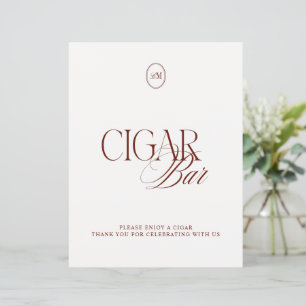 Panneau de mariage classique pour bar à cigares en