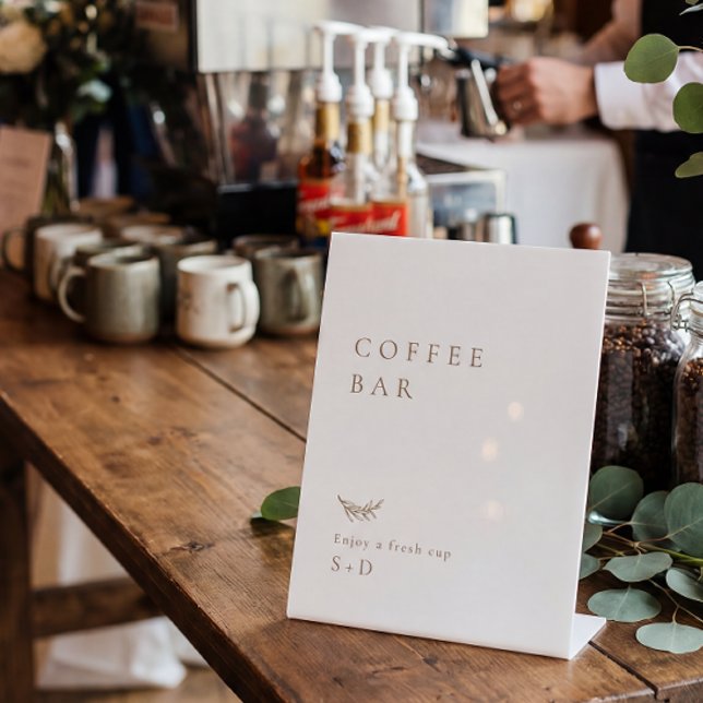 Panneau de mariage de bar à café en or blanc minim (Créateur téléchargé)