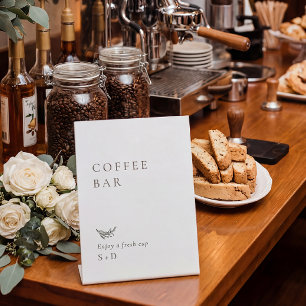 Panneau de mariage de bar à café minimaliste